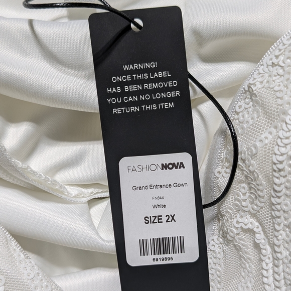 Fashion Nova White Sequin Strapless Dress - Picture 6 of 6